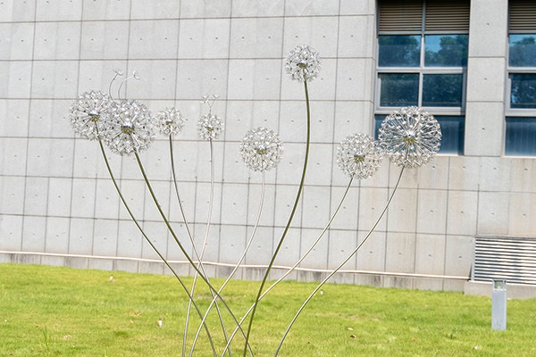 Outdoor Stainless Steel Dandelion Sculpture – Modern Garden Art for Public and Commercial Spaces